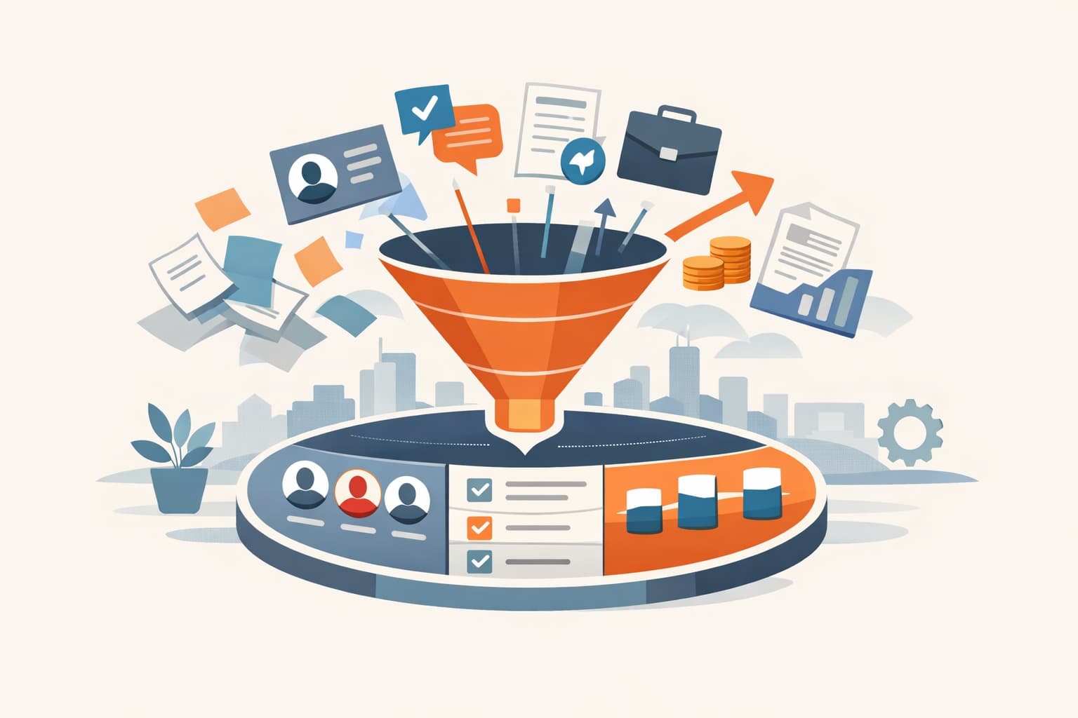 Illustration zum Artikel: HubSpot CRM einfach erklärt: Kunden im Blick behalten ohne Tabellenchaos