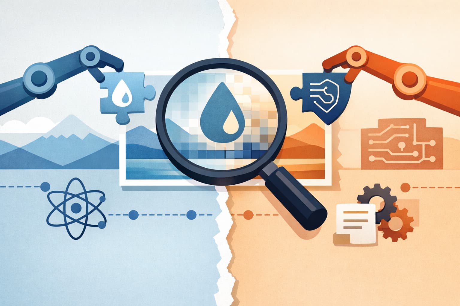 Illustration zum Artikel: Meta baut ein KI-Wasserzeichen – doch die eigentliche Frage bleibt Google