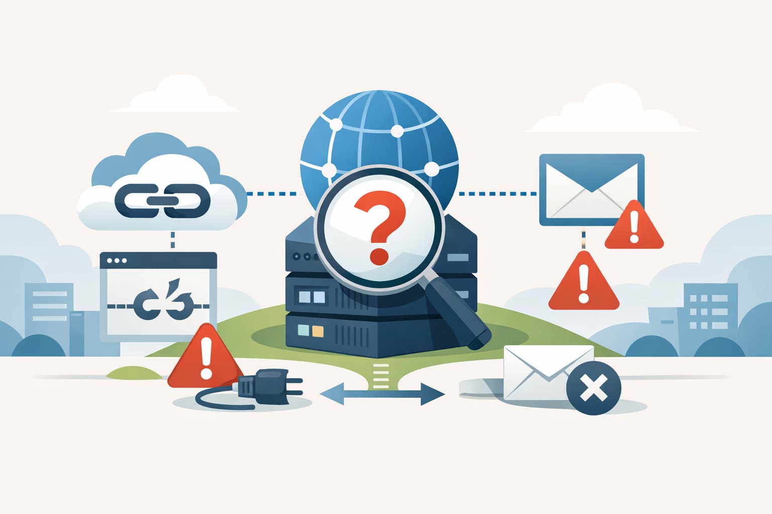 Illustration zum Artikel: DNS einfach erklärt: Website oder E-Mail haken?