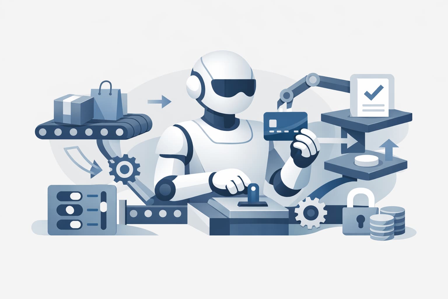 Illustration zum Artikel: OpenAI plus Visa: Was agentische Zahlungen fuer Unternehmen wirklich veraendern