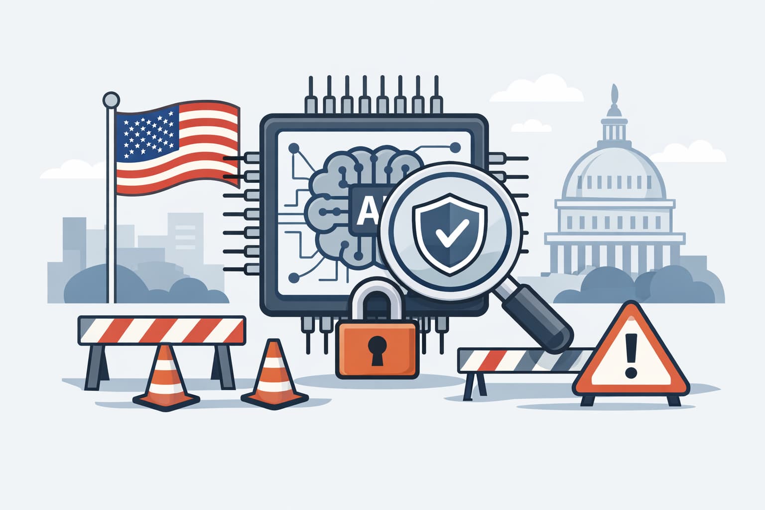 Illustration zum Artikel: US-Regierung will Top-AI-Modelle vor Release auf Risiken prüfen