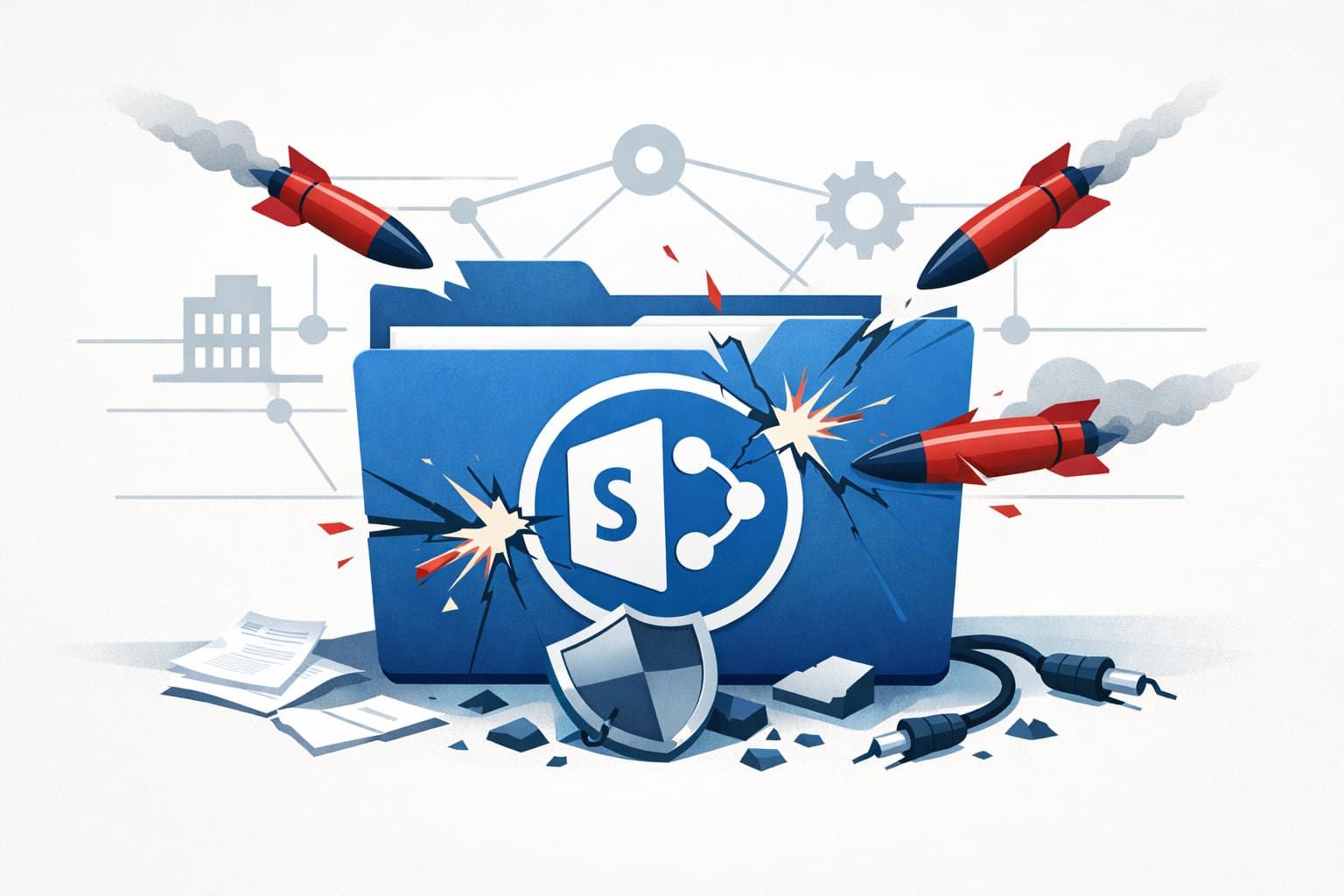 Illustration zum Artikel: SharePoint unter Beschuss: Warum die zweite Welle gefaehrlicher ist