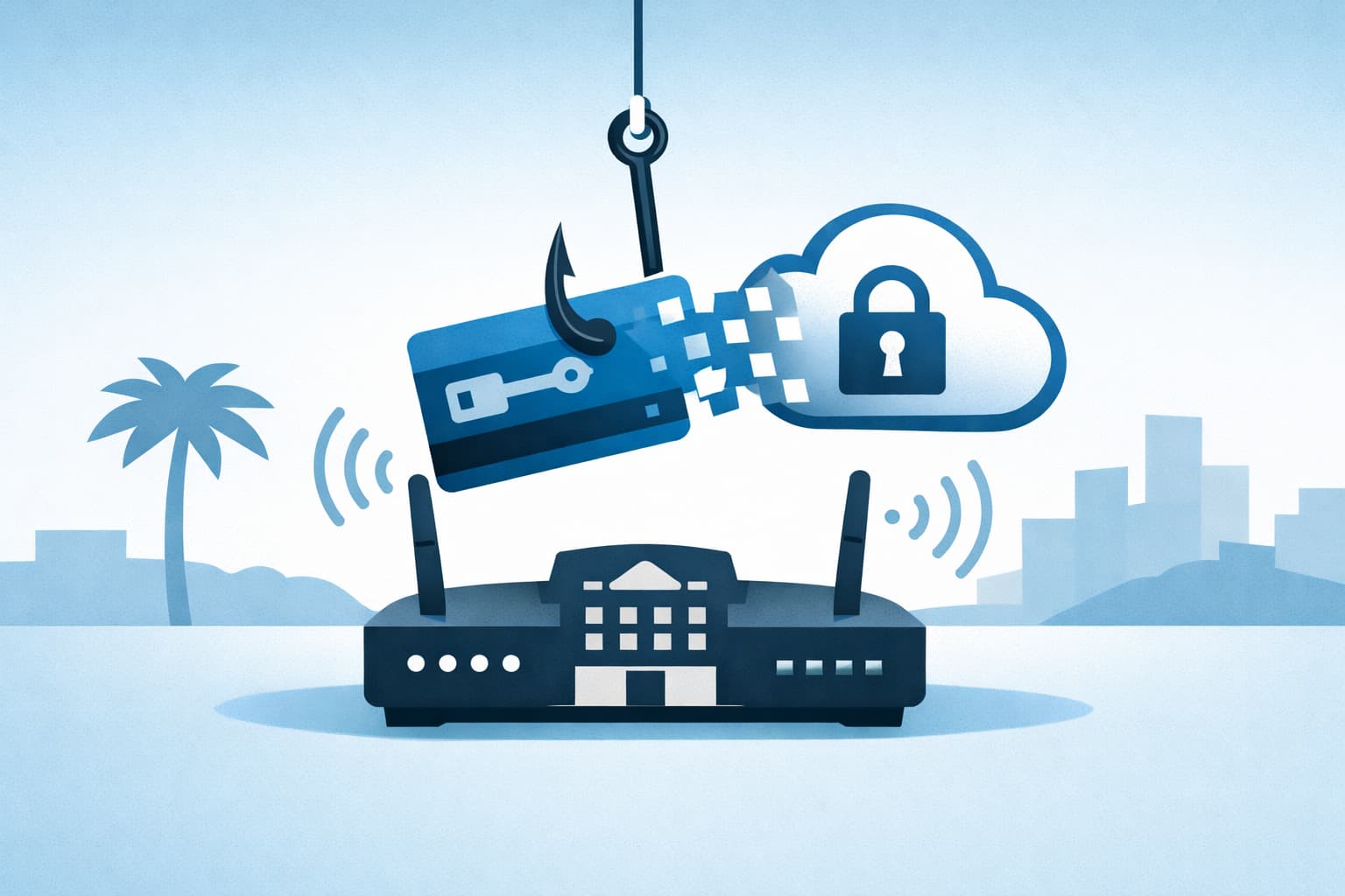 Illustration zum Artikel: Hotel-Router als Einfallstor: Warum Microsoft-365-Zugangsdaten so leicht kippen
