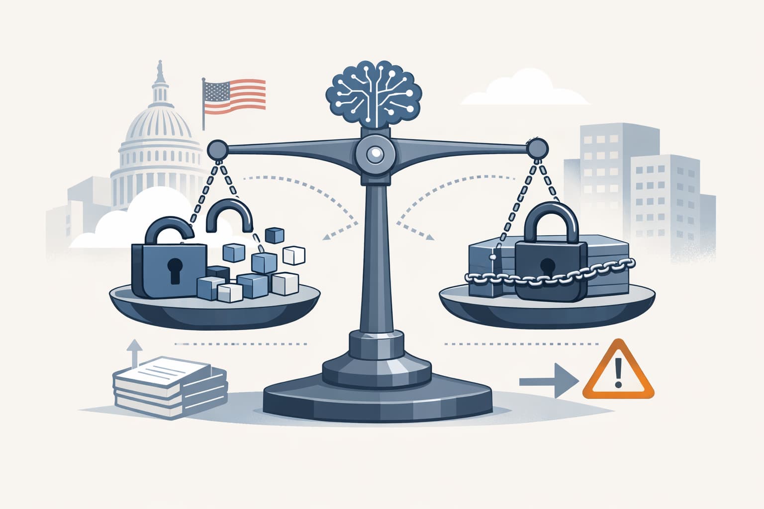 Illustration zum Artikel: Open Weights sind zurück auf der politischen Agenda