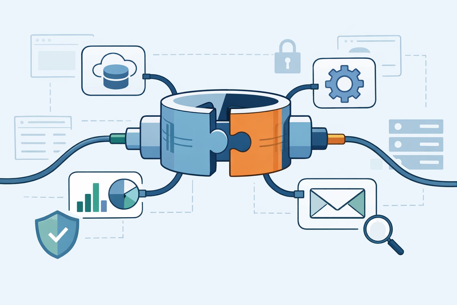 Illustration zum Artikel: API einfach erklärt: So verbinden sich Tools