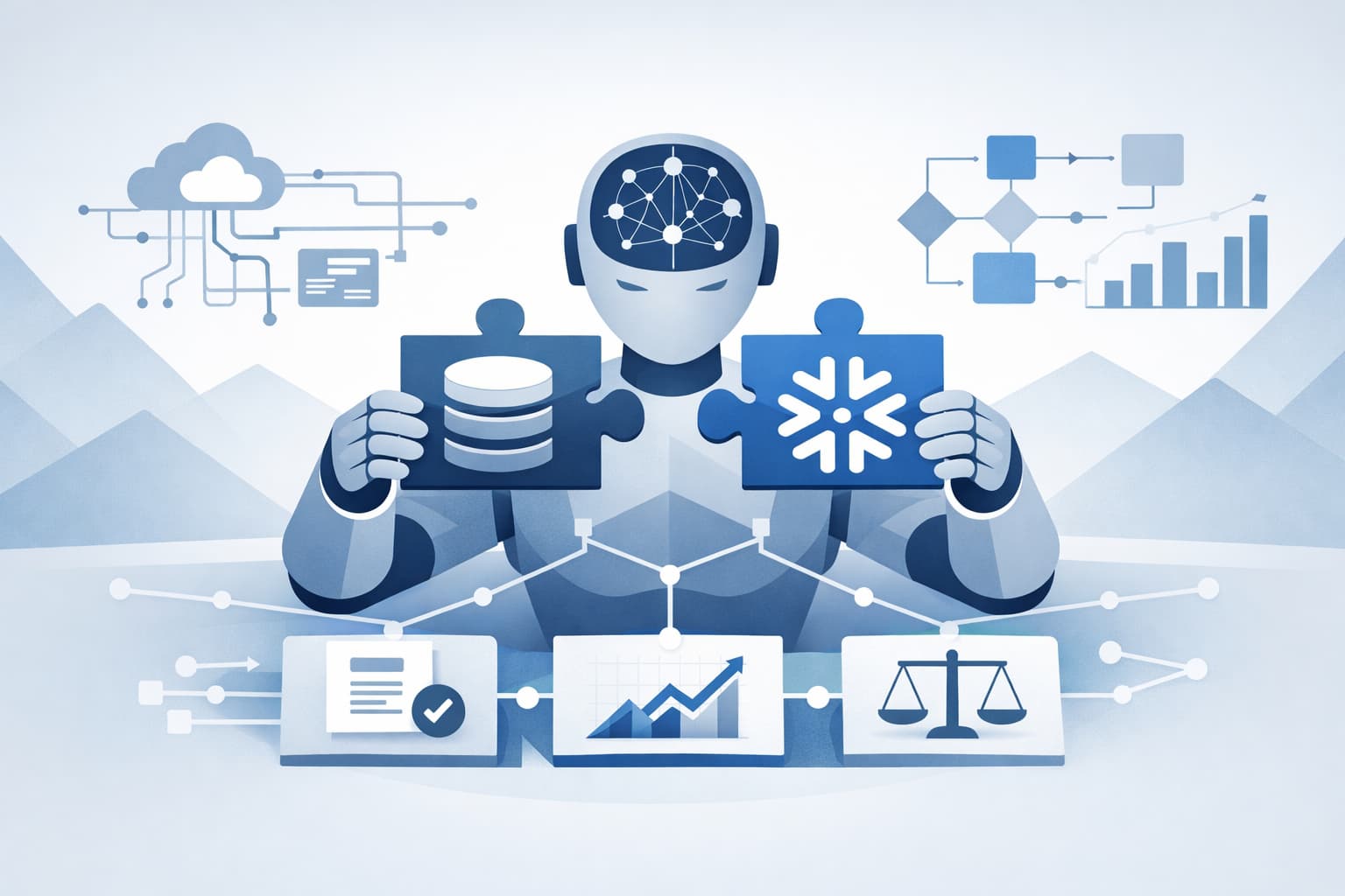 Illustration zum Artikel: RelationalAI und Snowflake: Warum Reasoning für AI Agents zählt