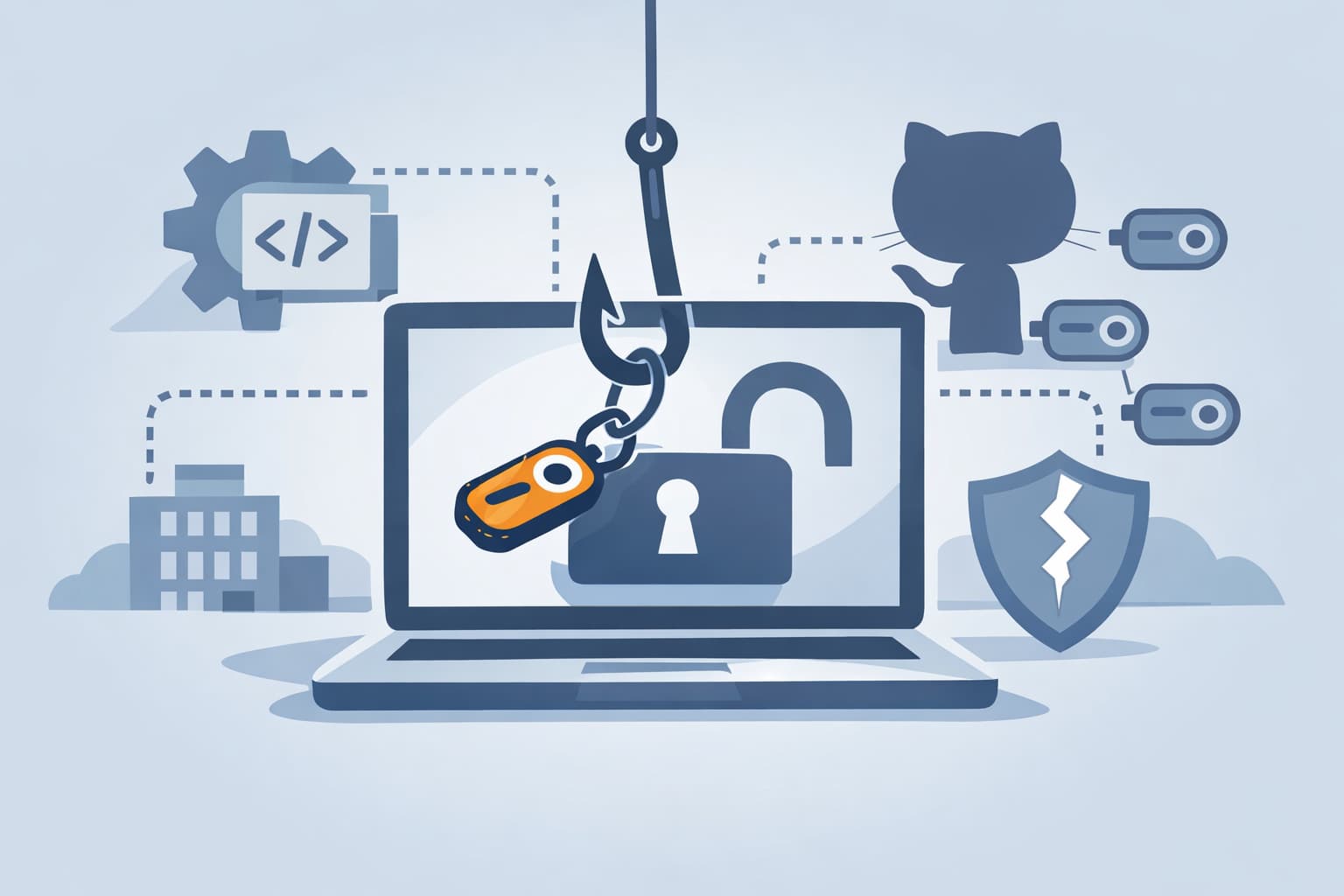 Illustration zum Artikel: VS Code-Exploit und GitHub-Tokens: Warum ein Klick reicht