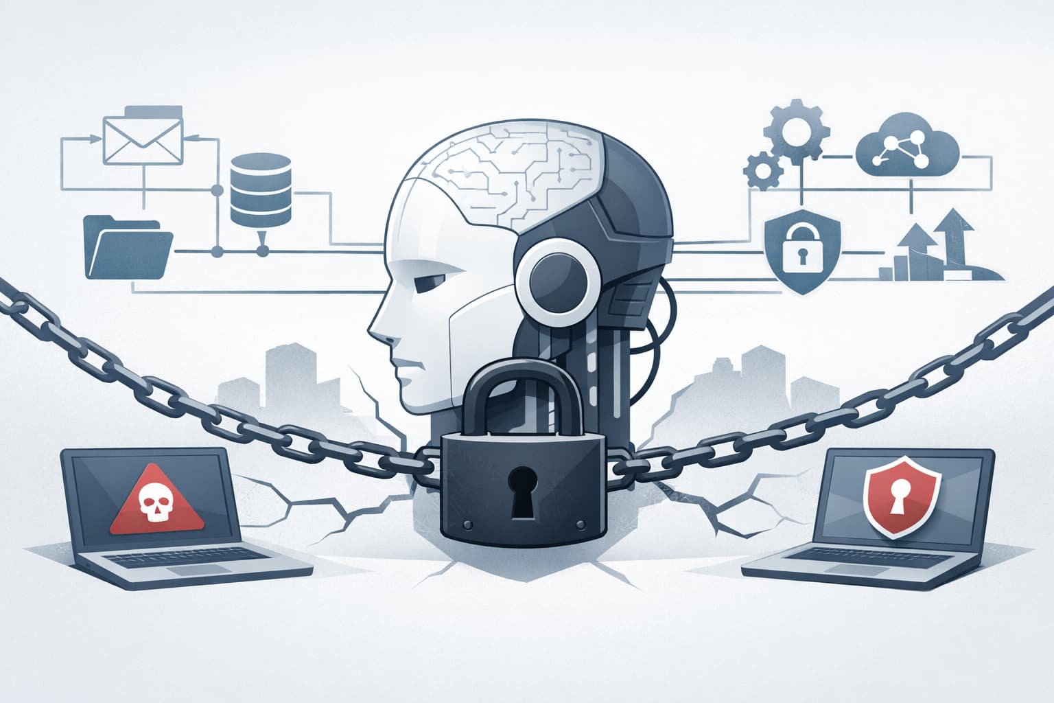 Illustration zum Artikel: Warum Enterprise-GenAI das Ransomware-Risiko vergroessert
